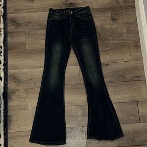 SHEIN Dark Wash Flare Jeans